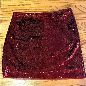 H&M Red Sequin Mini Skirt